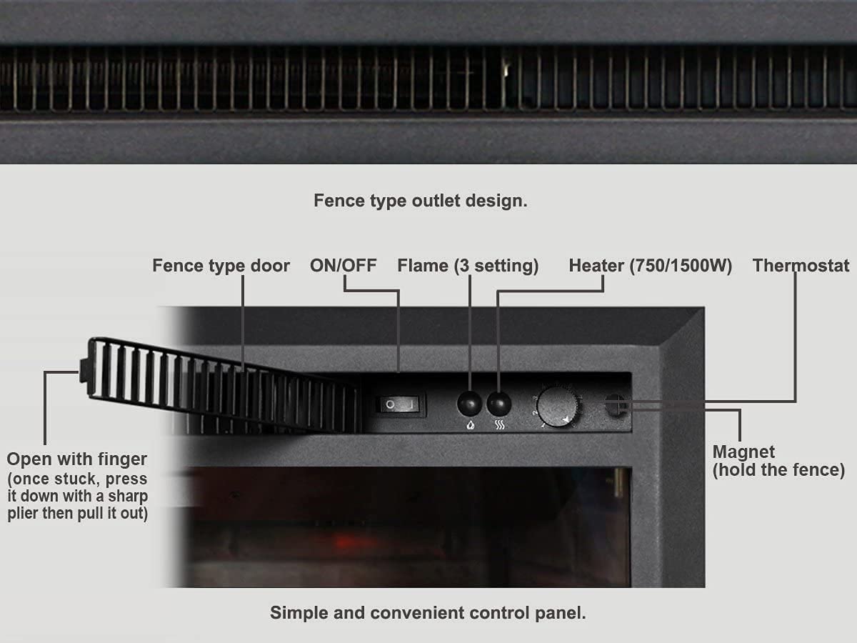 Western Electric Fireplace Insert with Fire Crackling Sound