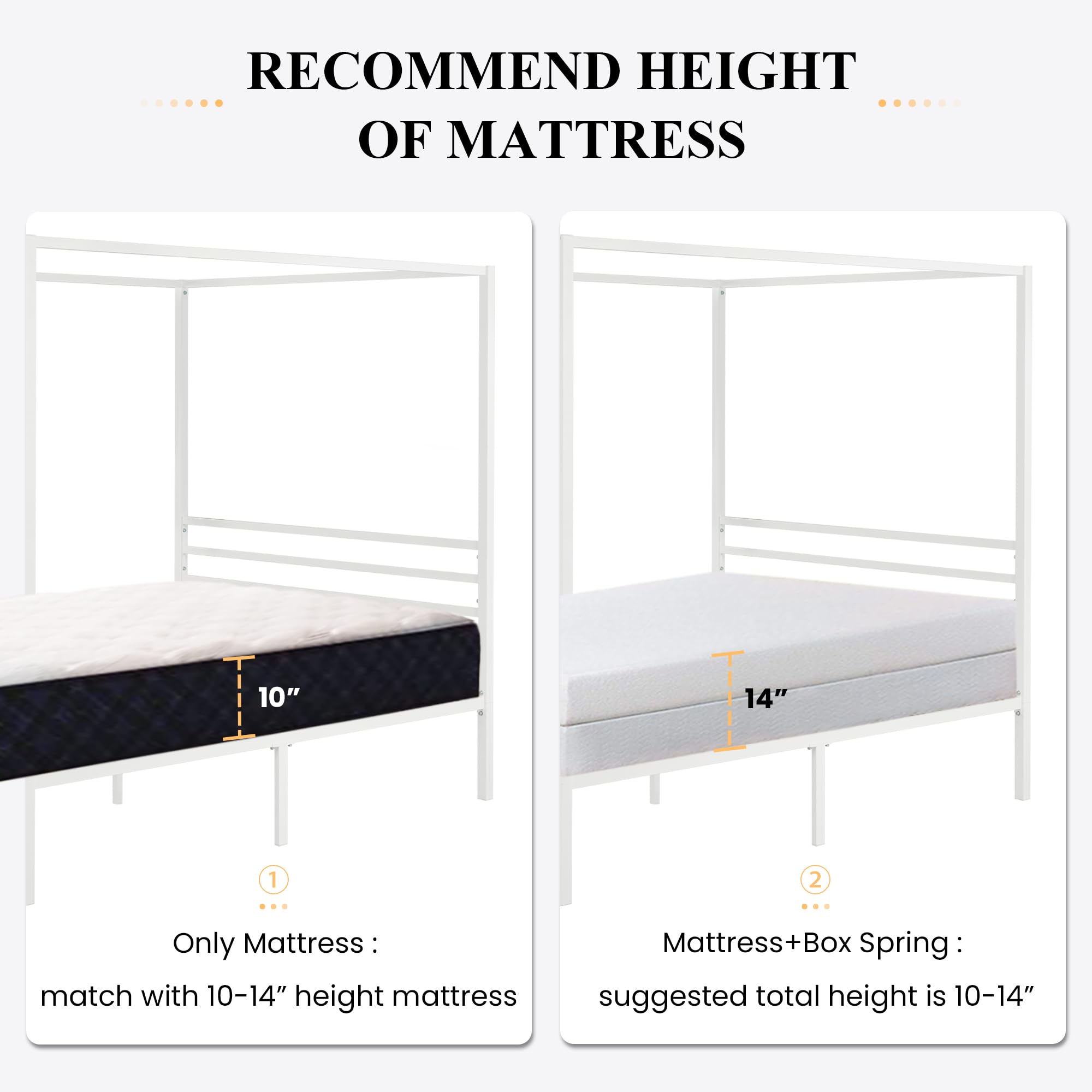 Metal Canopy Bed Frame Full Size/Mattress Foundation