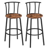 Bar Stools with Back, Set of 2 Bar Chairs