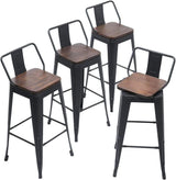 24 Inch Swivel Bar Stools Set of 4 Counter Height Stools Industrial Metal Barstools