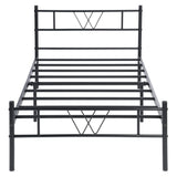 Twin Bed Frame with Headboard,16.3inch Twin Bed Frames with Metal Platform Beds