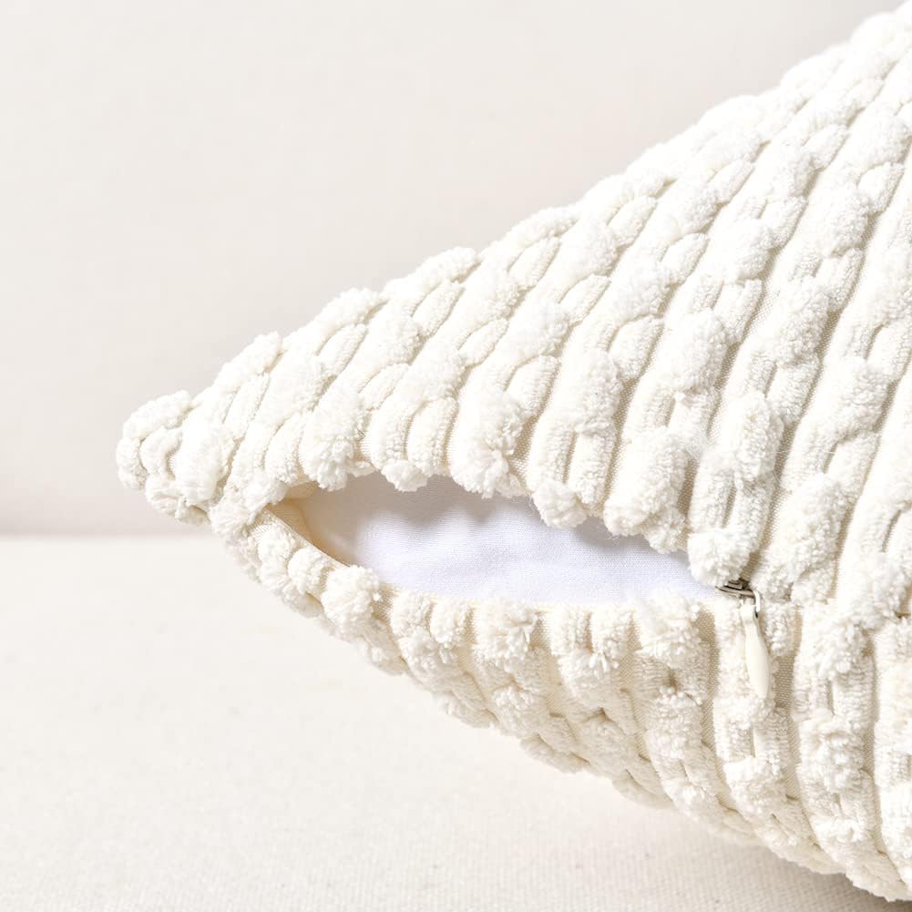 2 Packs Boho Cream Decorative Throw Pillow