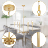 Spray Gold Chandeliers for Dining Room Modern Farmhouse Candle Chandelier 6-Light