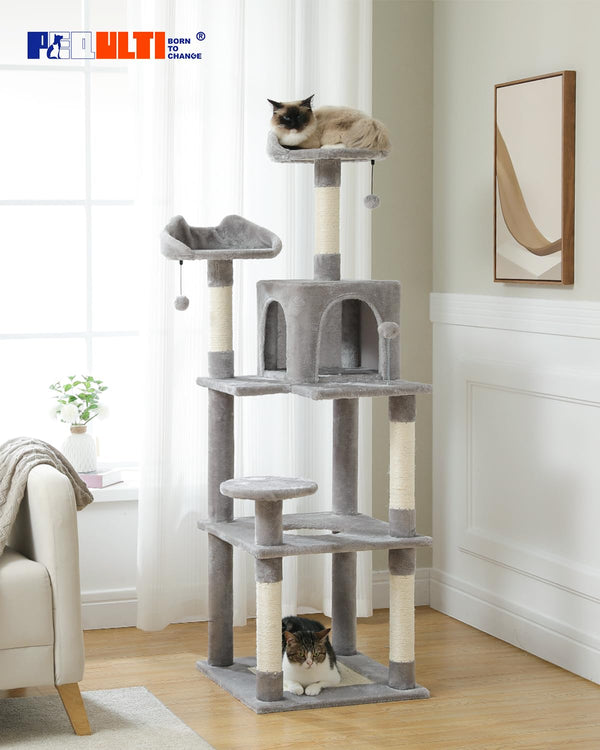 63 Multi Level Cat Tree Cat Tower for Indoor Cats with Sisal