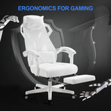 Gaming Chair, Computer Chair with Mesh Back, Ergonomic Gaming Chair with Footrest