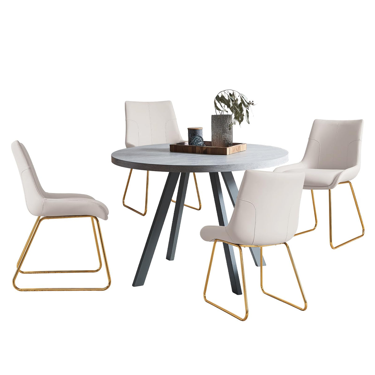 Round Dining Table and Chairs for 4