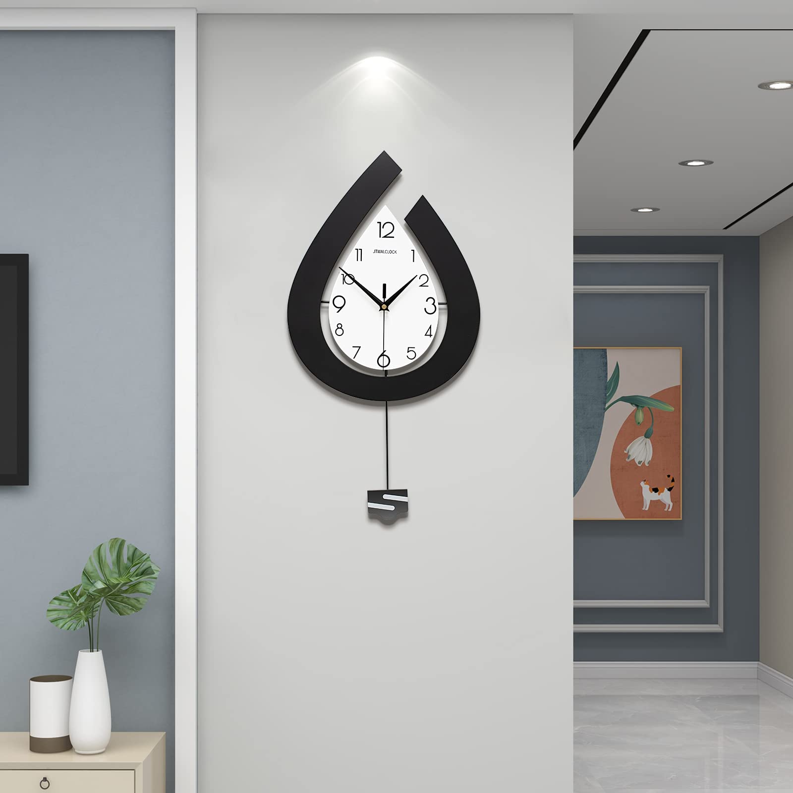 Large Wall Clock for Living Room Decor Big Pendulum