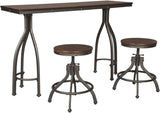 Odium Urban Counter Height Dining Table Set with 2 Bar Stools, Gray