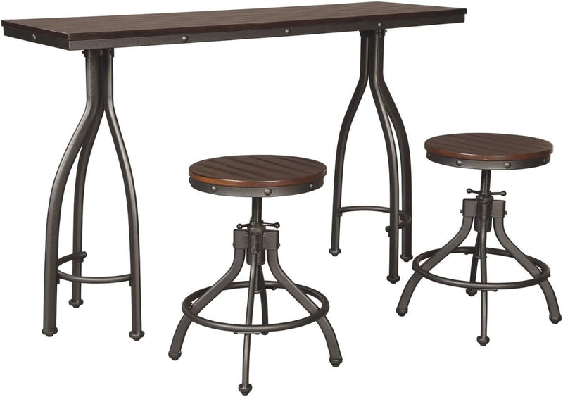 Odium Urban Counter Height Dining Table Set with 2 Bar Stools, Gray