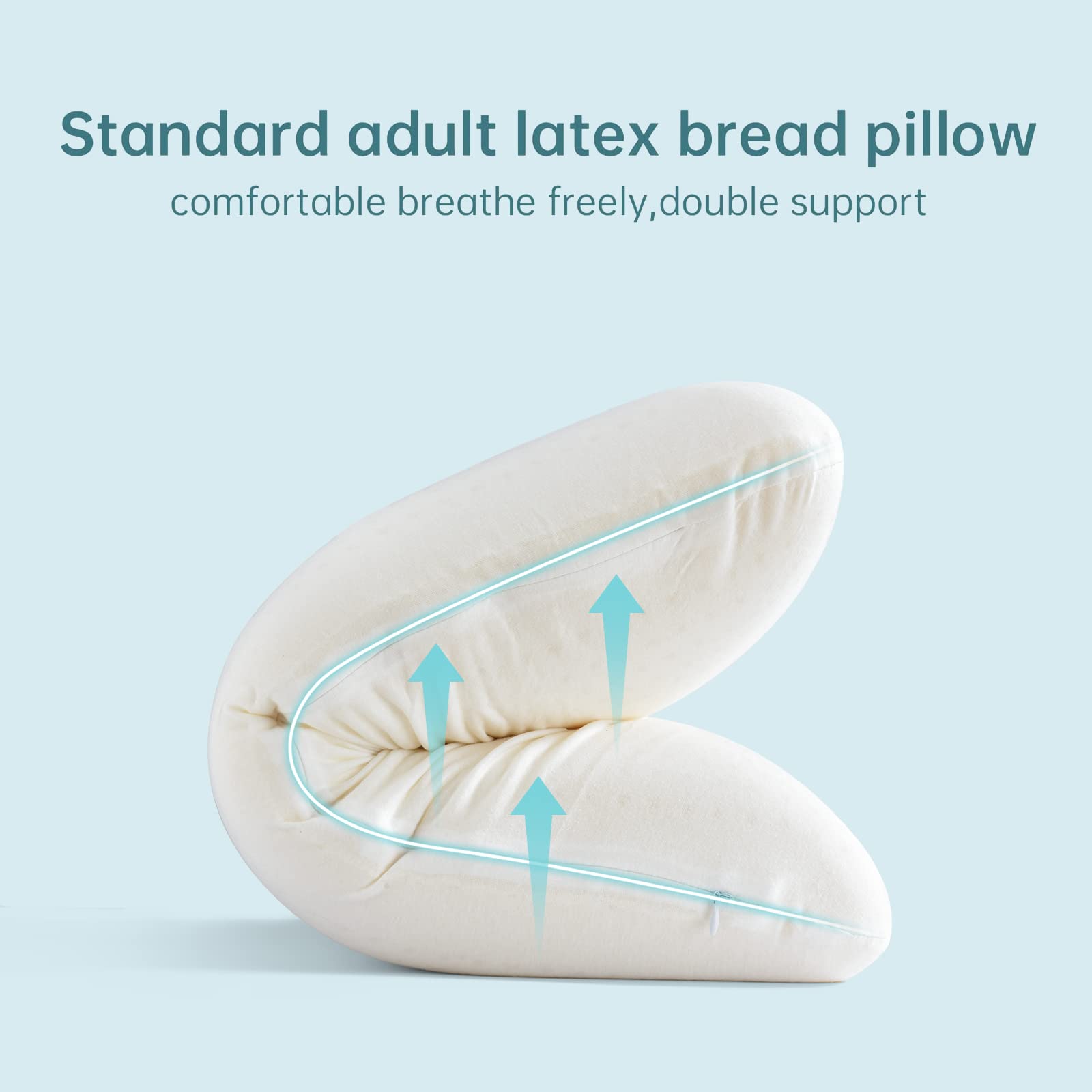 100% Talalay Latex Pillow Bed Pillow for Sleeping, Extra Soft