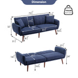 Convertible Futon Sofa Bed, Modern Upholstered Split-Back Foldable Sleeper Sofa Couches