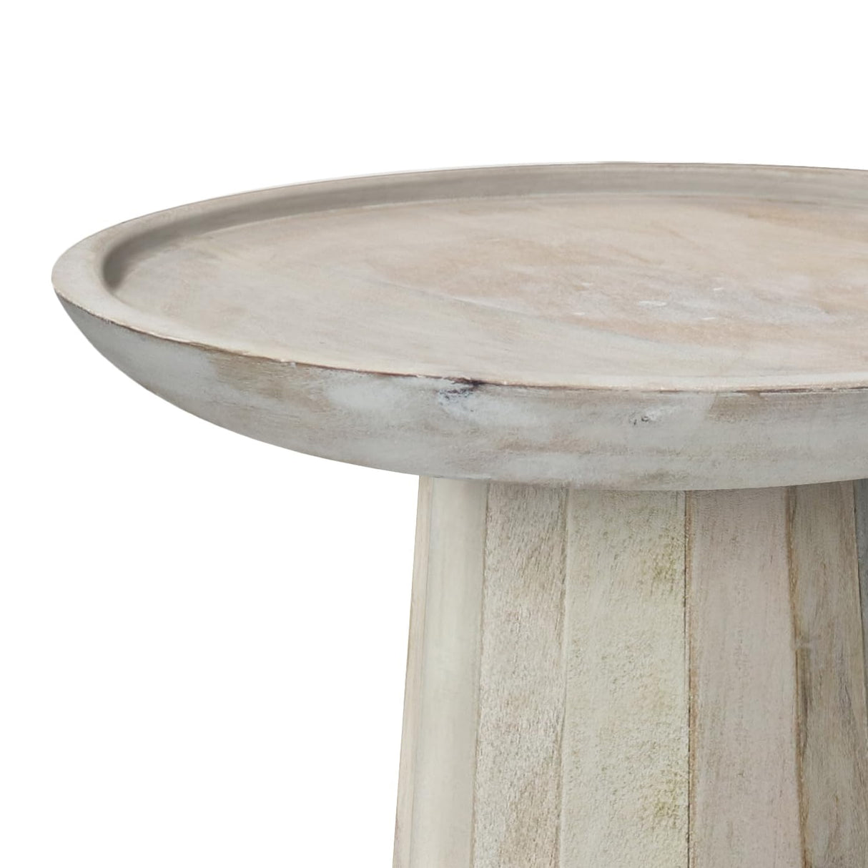 Dayton SOLID MANGO WOOD 13 Inch Wide Round Wooden Accent Table in