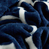 Navy Blue Sherpa Fleece Comforter Set Queen Size, Plush Flannel Bedding Set