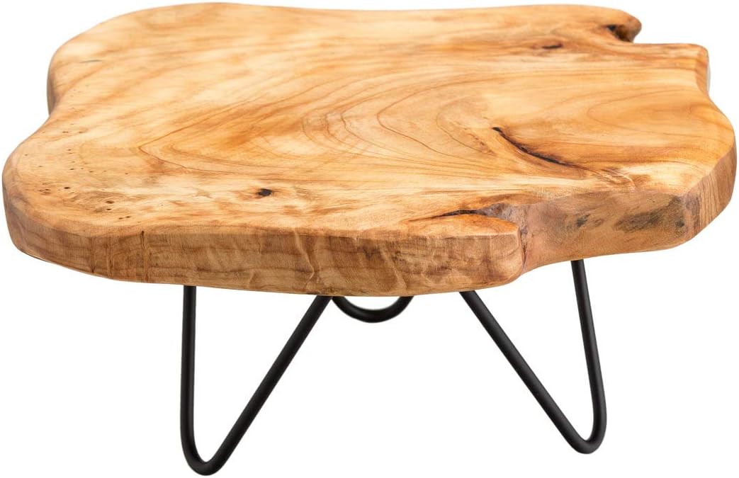 Natural Edge Wooden Stand with Legs