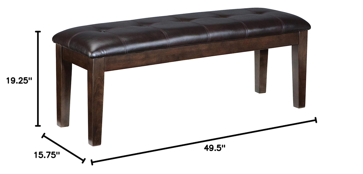 Haddigan Traditional Upholstered Dining Room Bench, Dark Brown