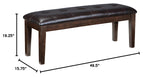 Haddigan Traditional Upholstered Dining Room Bench, Dark Brown