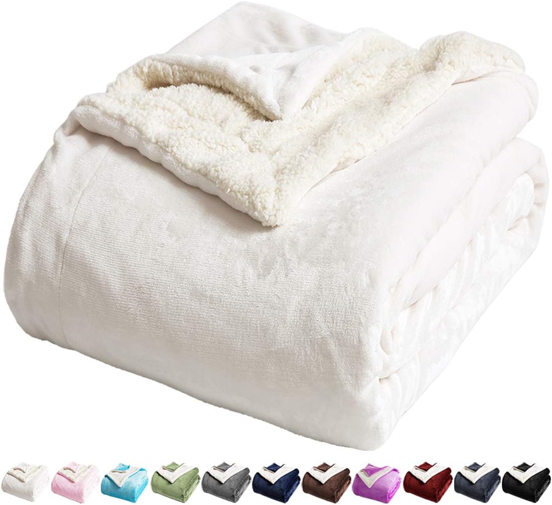 Sherpa Fleece Bed Blanket Queen Size Super Soft Fuzzy Plush Warm Cozy Fluffy