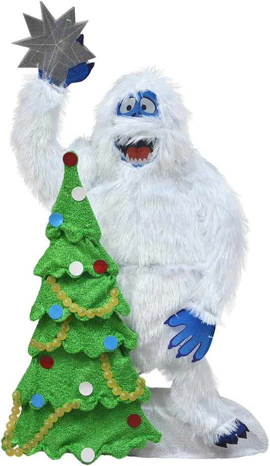 32" Pre-Lit Bumble and Christmas Tree Christmas Yard Decoration, 70 Lights
