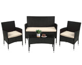 Patio Furniture Set 4 Pieces Outdoor Rattan Chair Wicker Sofa