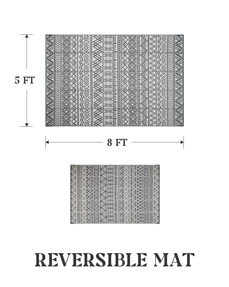 Outdoor Rug Carpet Waterproof 5x8 ft Reversible Patio Rug RV Camping Rug