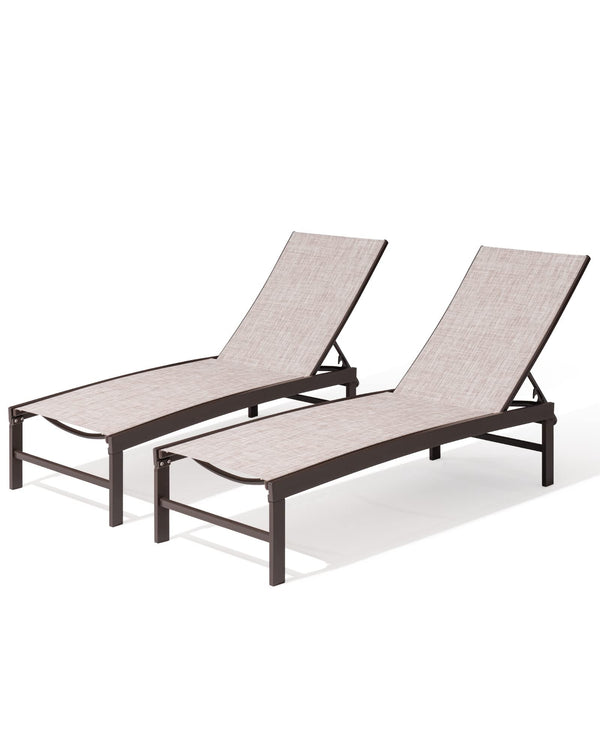 Aluminum Adjustable Chaise Lounge Chair Outdoor Five-Position Recliner