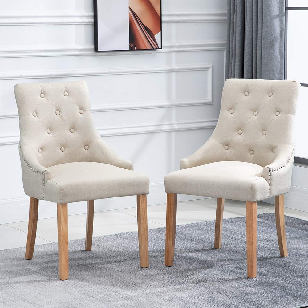 Set of 4 Beige Dining Room Armchairs Only