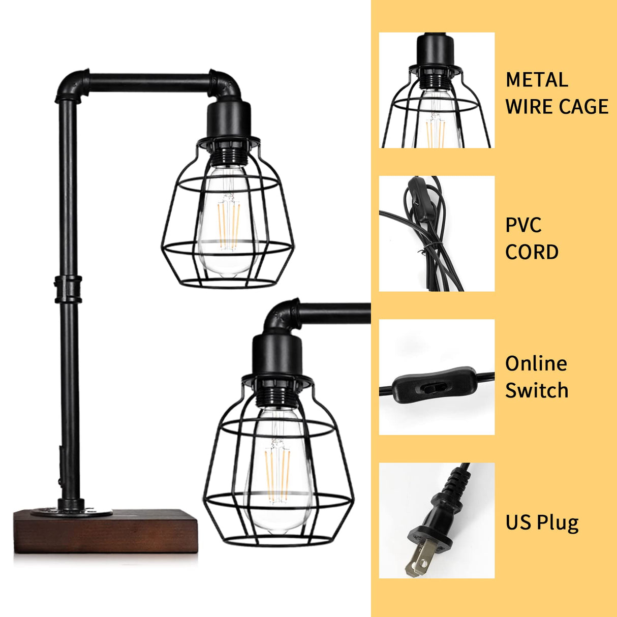 Steampunk Table lamp, Industrial Table lamp