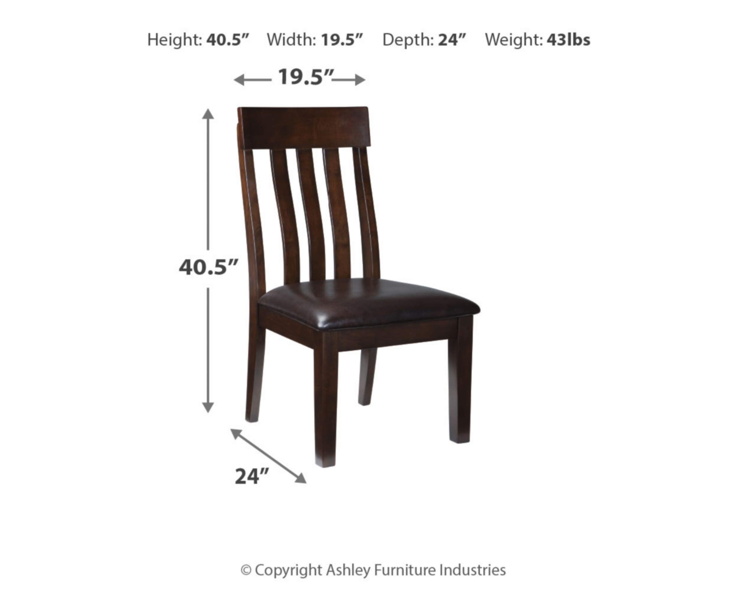 Haddigan Faux Leather Cushioned Rake Back Dining Chair