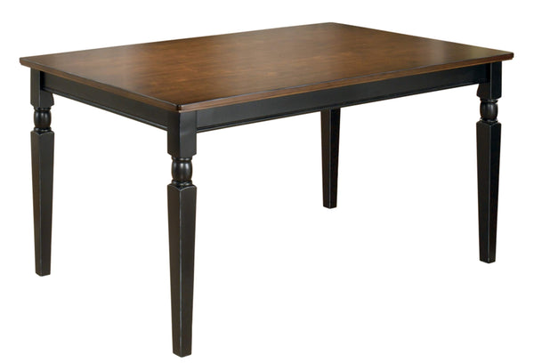 Owingsville Rustic Farmhouse Dining Room Table, Black & Brown