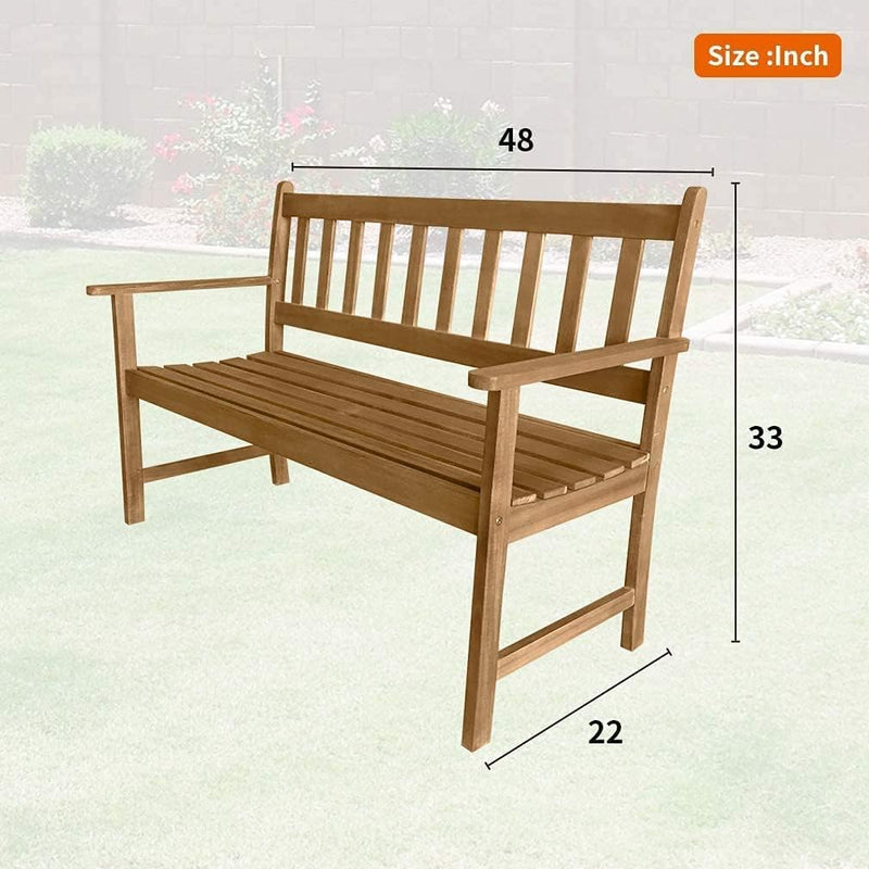 Patio Garden Armrests Sturdy Acacia Front Porch Chair 705Lbs Weight Capacity
