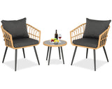 3 Pieces Outdoor Furniture Resin Patio Set Bistro Set Outdoor Conversation Set