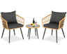 3 Pieces Outdoor Furniture Resin Patio Set Bistro Set Outdoor Conversation Set