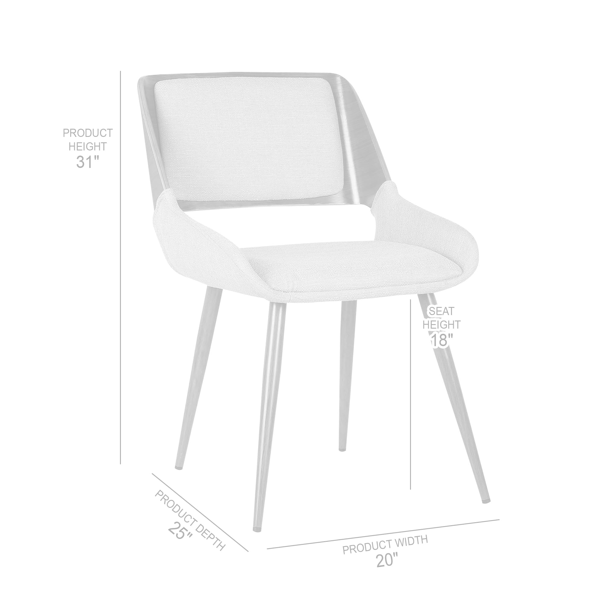 Panda Dining Chair in Black Faux Leather and Walnut Wood Finish