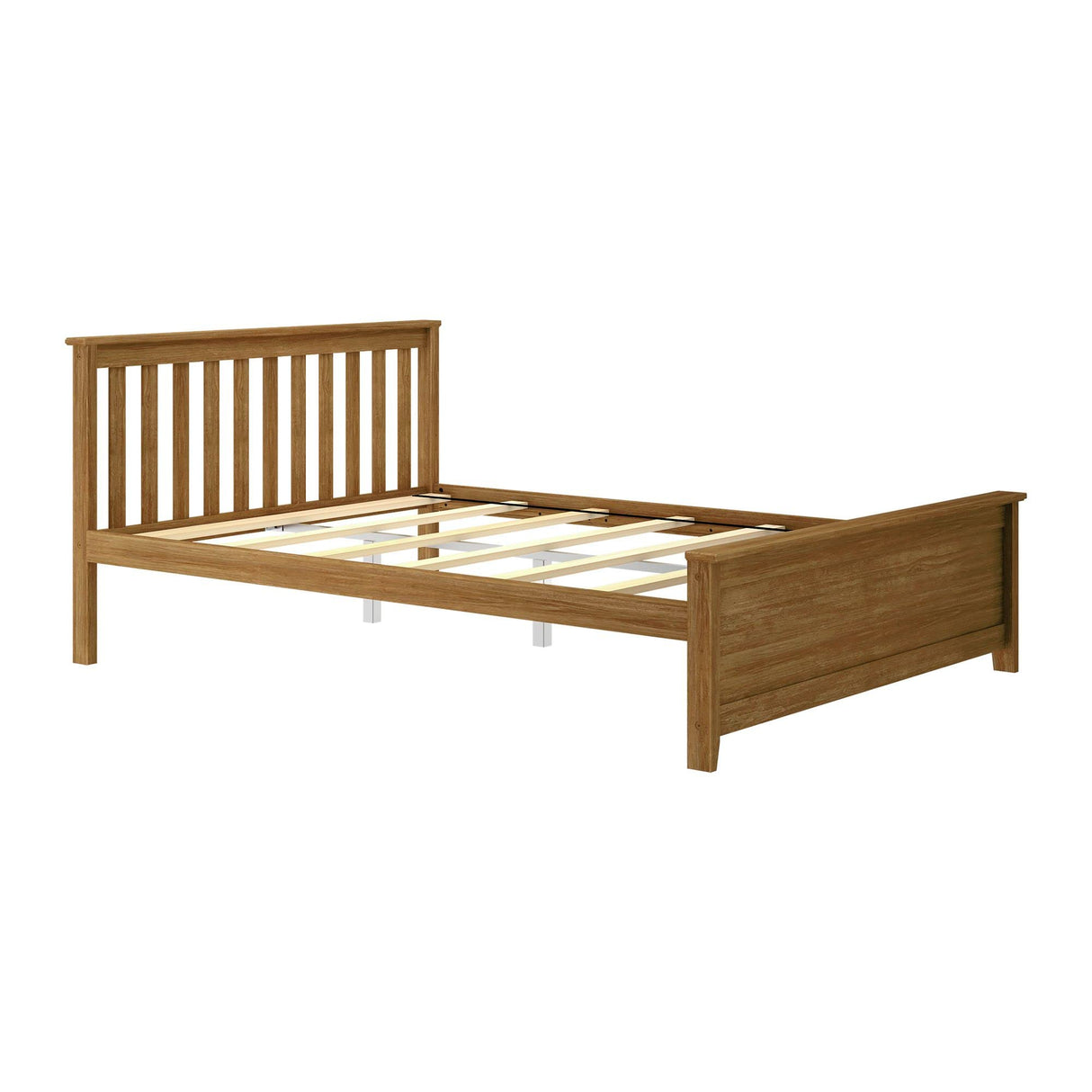 Solid Wood Queen Bed Frame, Platform Bed with Headboard