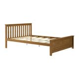 Solid Wood Queen Bed Frame, Platform Bed with Headboard