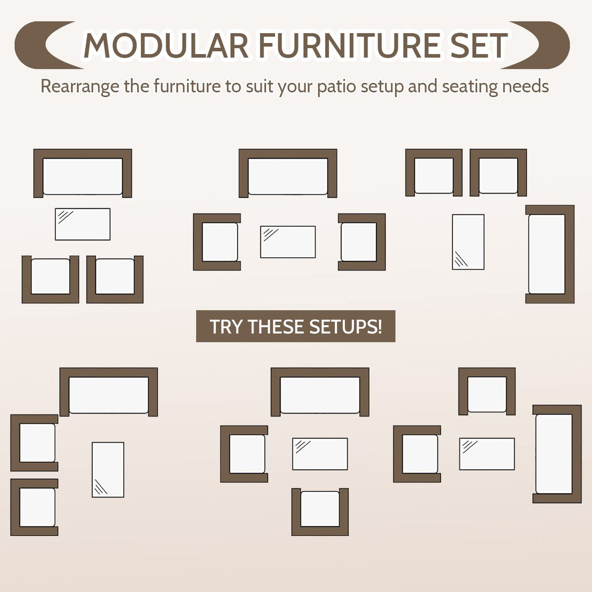 Patio Furniture Set 4 Pieces Outdoor Rattan Chair Wicker Sofa