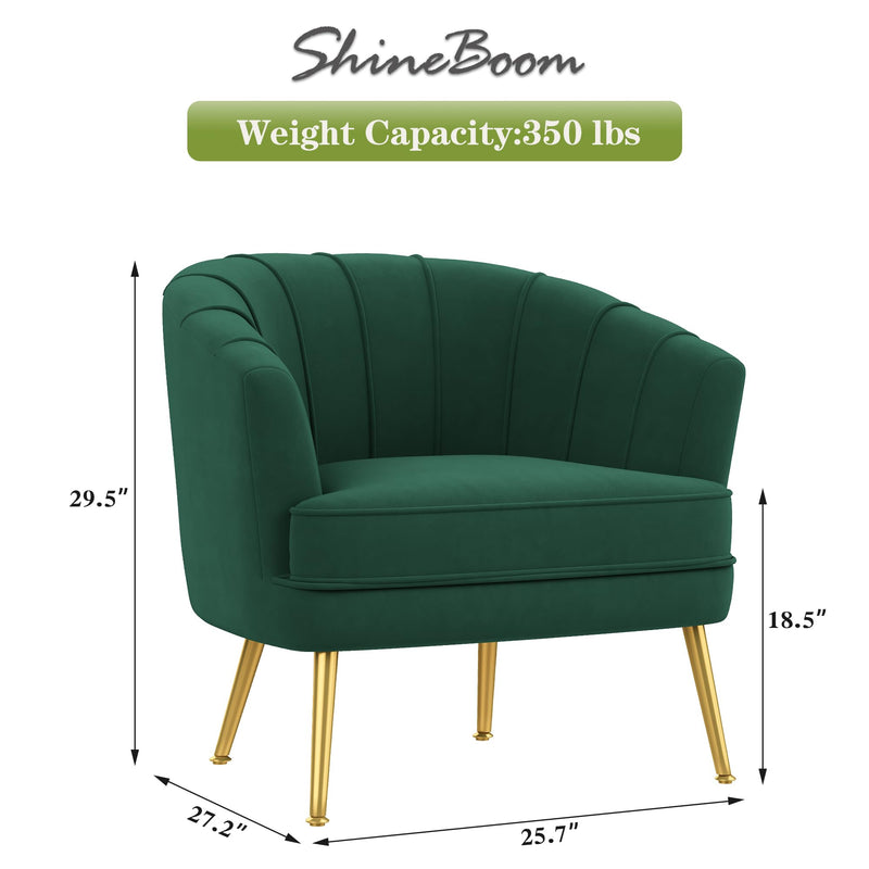 Velvet Accent Chairs for Living Room Bedroom Office Leisure Upholstered Single Sofa Chair