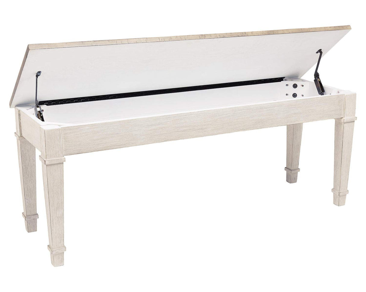 Skempton Farmhouse Storage Bench, White & Light Brown