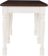 Shelby Dining Bench, Distressed White