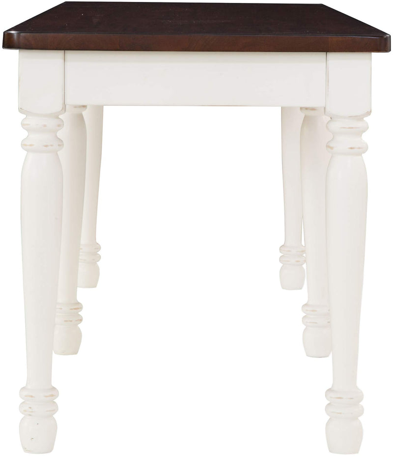 Shelby Dining Bench, Distressed White
