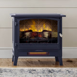 Country Living Infrared Freestanding Electric Fireplace Stove Heater in Navy Blue