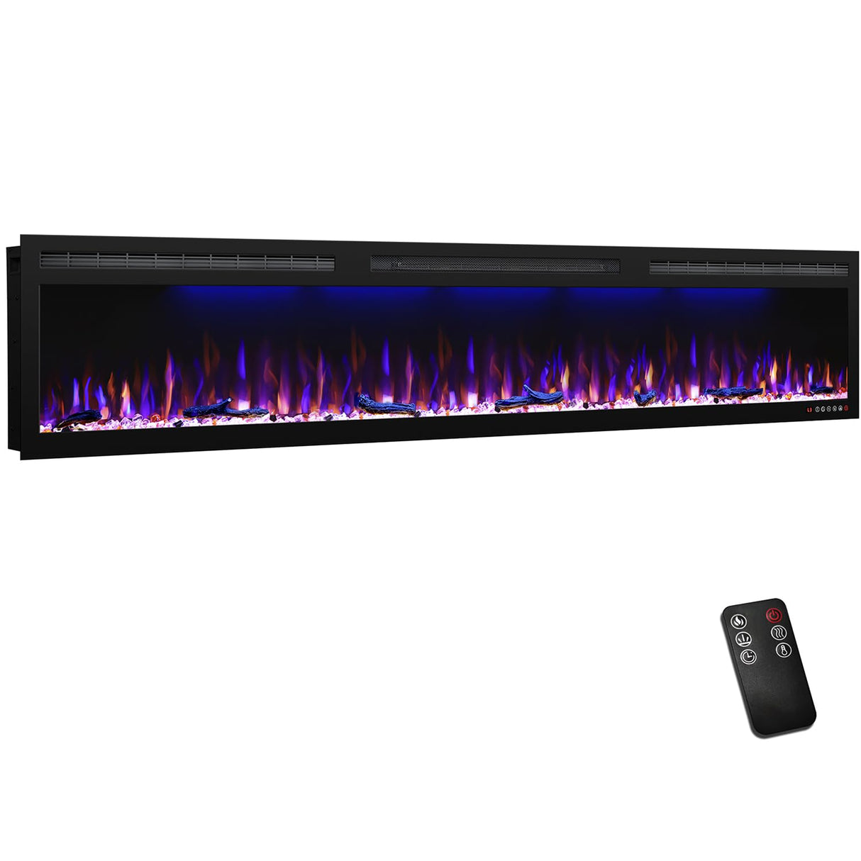 Electric Fireplace Recessed 88 inches