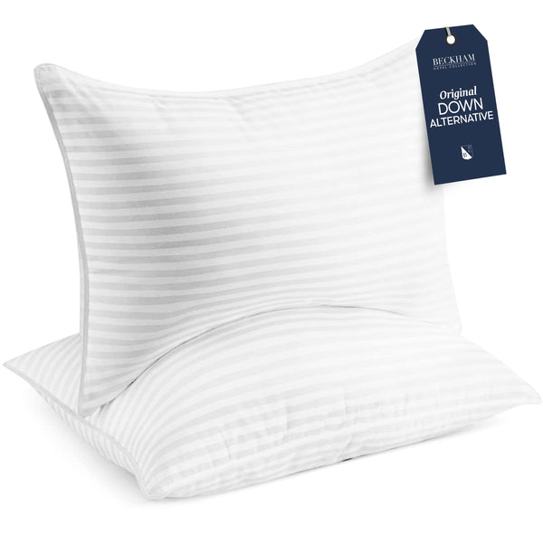 Bed Pillows Standard / Queen Size Set of 2 - Down Alternative Bedding Gel Cooling Pillow