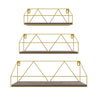 Floating Shelves Wall Mounted Set of 3 Gold Storage Shelf for Bathroom, Bedroom