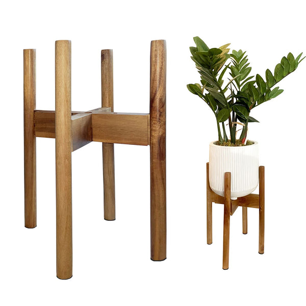 Wood Plant Stand Modern to Mid Century Indoor and Outdoor Plant Stand