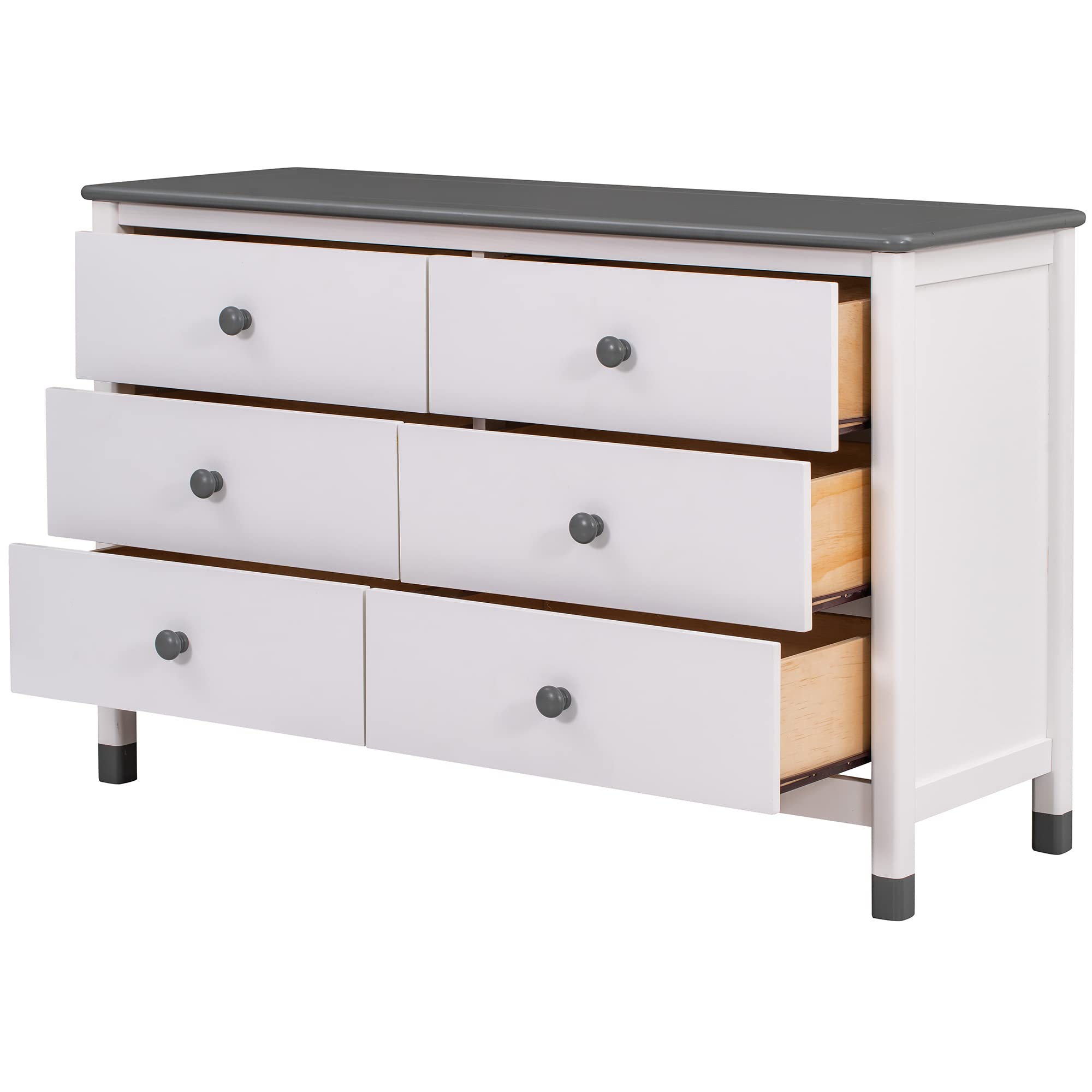 White+Gray 3 Pieces Modern Rustic Wood Furniture Kids House Bed Frame