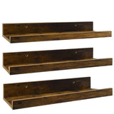 16 Inch Floating Shelves for Wall Set of 3,  Wall Mounted Picture Ledge Wooden Wall Shelf