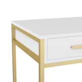 Drawers in White with Polished Brass Hardware