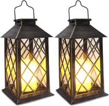 Solar Lantern,Outdoor Garden,2 Pack 14 Inch Lasts 3X Longer 10 lumens