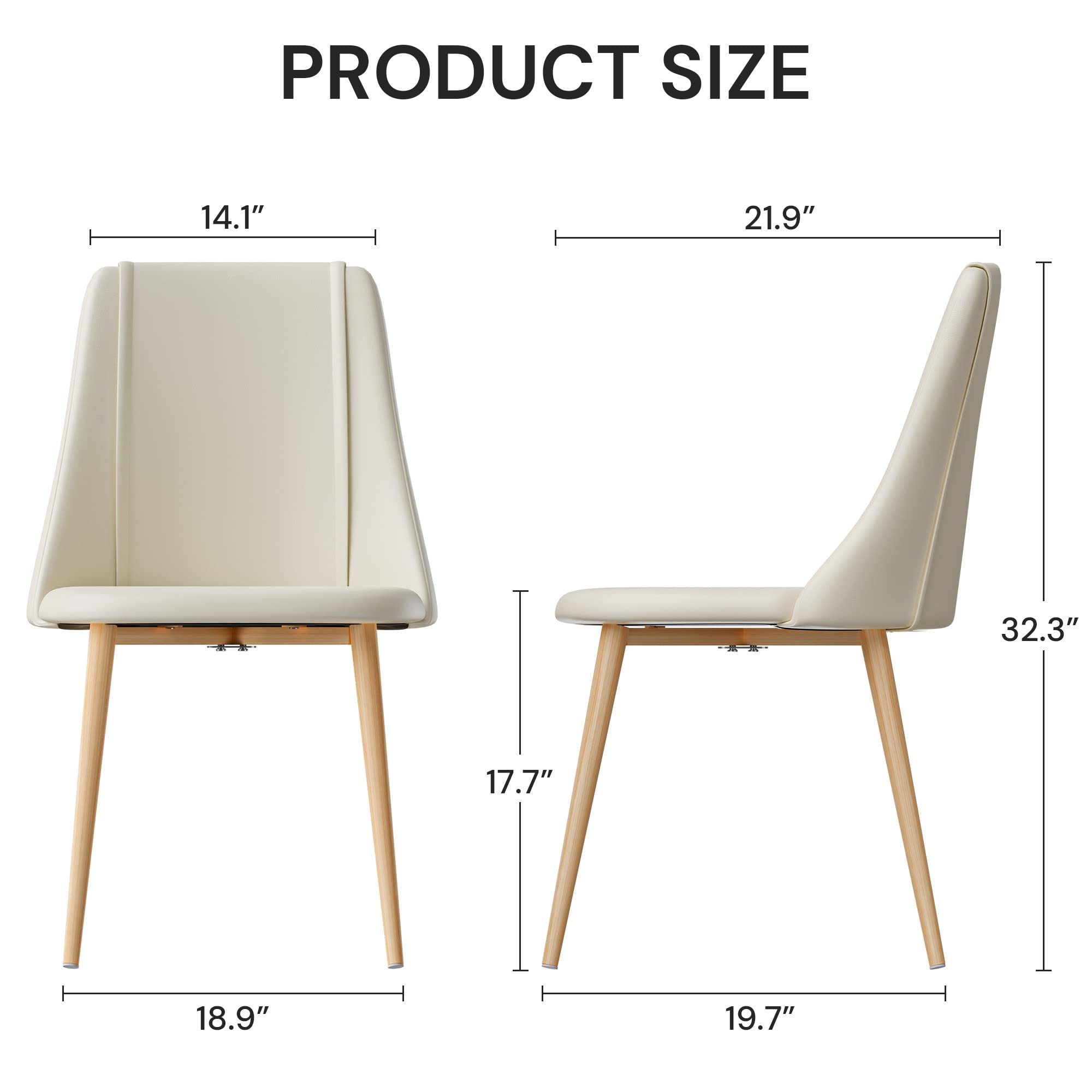 PU Dining Chairs Set of 4 Modern Living Room Chairs